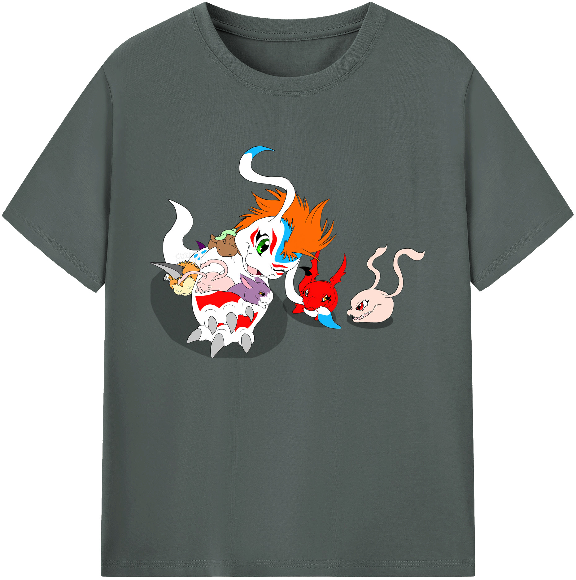 （画像用） Digimon デジタルモンスター/デジモン 綿100％ メンズ半袖Tシャツ｜肌触りやわらか＆通気性